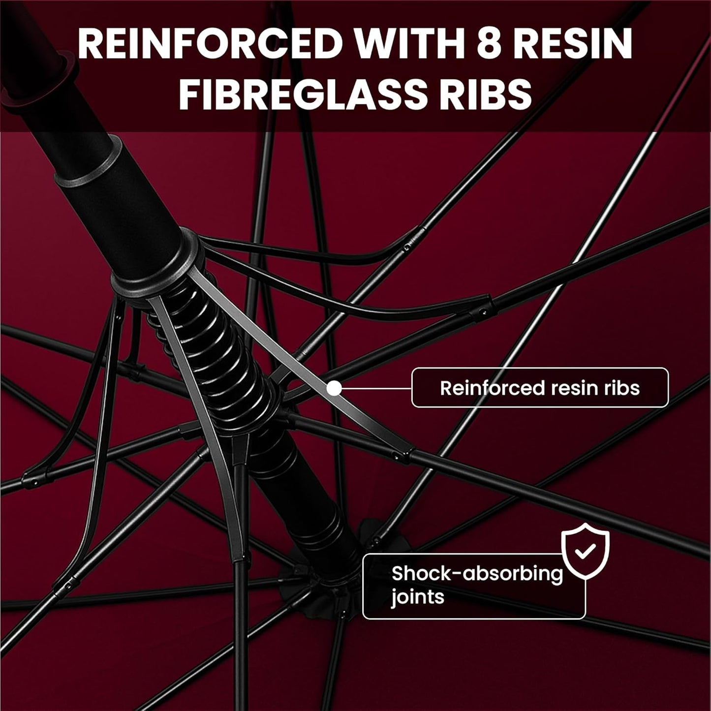 Golf Umbrella Windproof - 62/54/47 Inch Large Umbrellas For Rain Heavy Duty - Automatic Open Ultimate UV Protection - Water Repellent Double Canopy Vented - Best Sports Umbrella