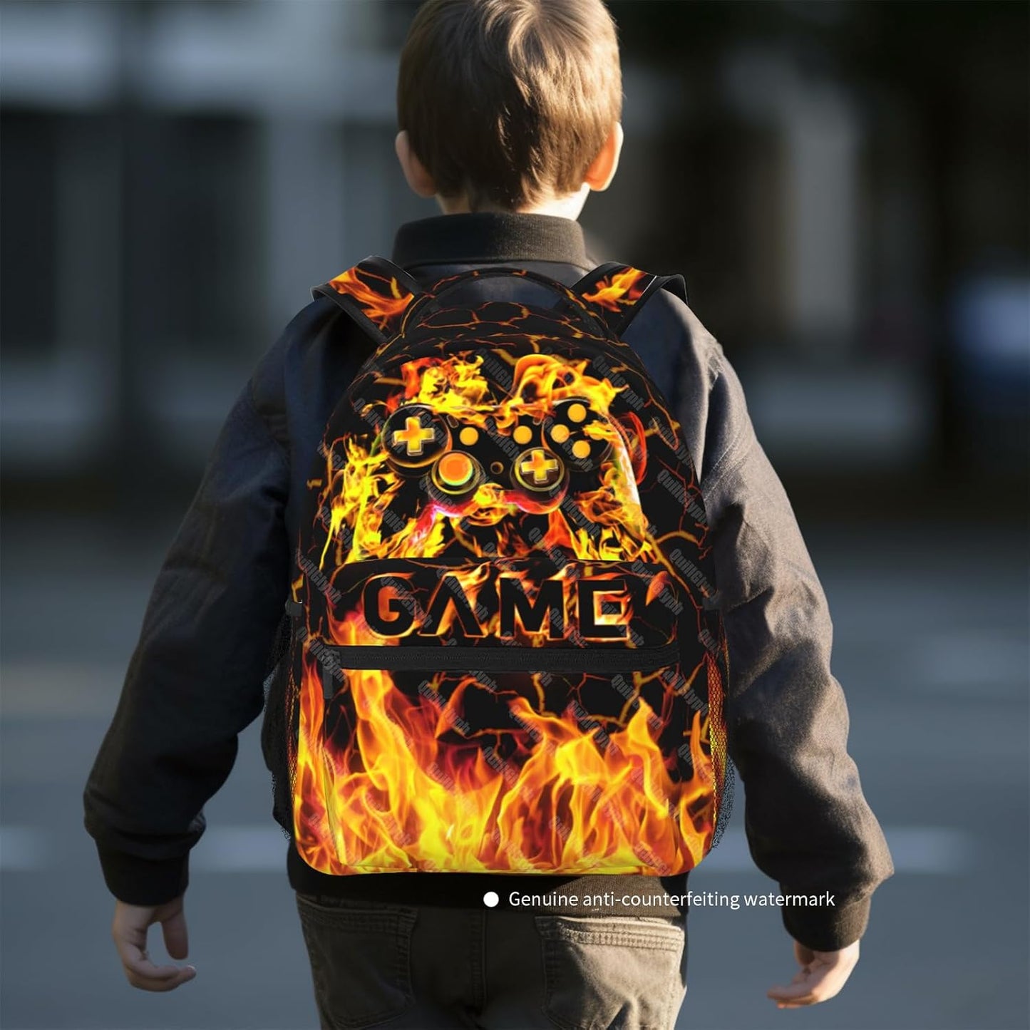 School Backpack For Boys Abstract Gamepad Boys Backpack For Kids Children Teens Elementary Middle School Boy Backpacks Ages 6-18 Video Games Bookbag back pack
