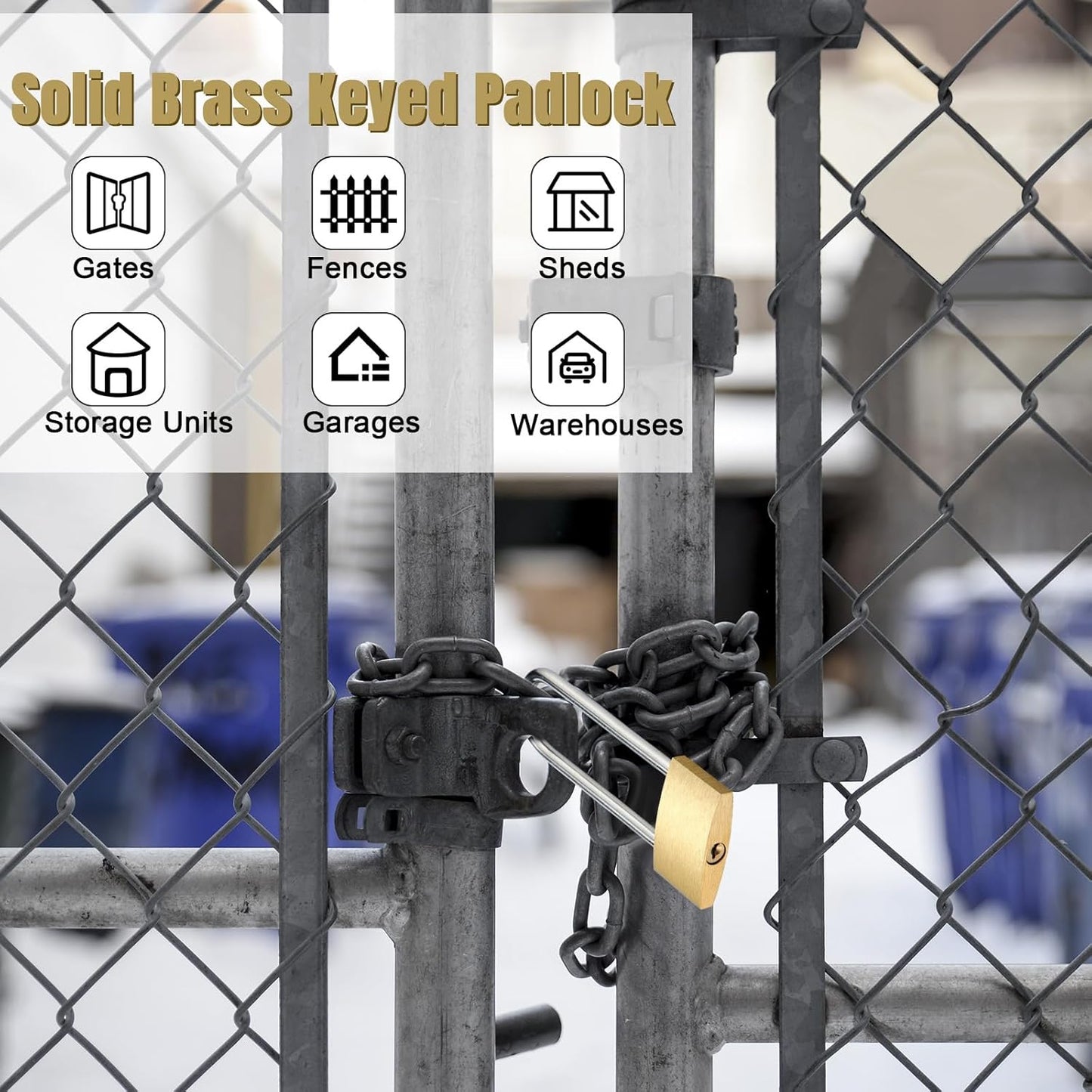 12pcs Solid Brass Keyed Padlock, Small Yellow Gym Lock, Long Lock for Sheds Strong Padlock with Same Key for Luggage Toolbox (40mm 1-9/16")