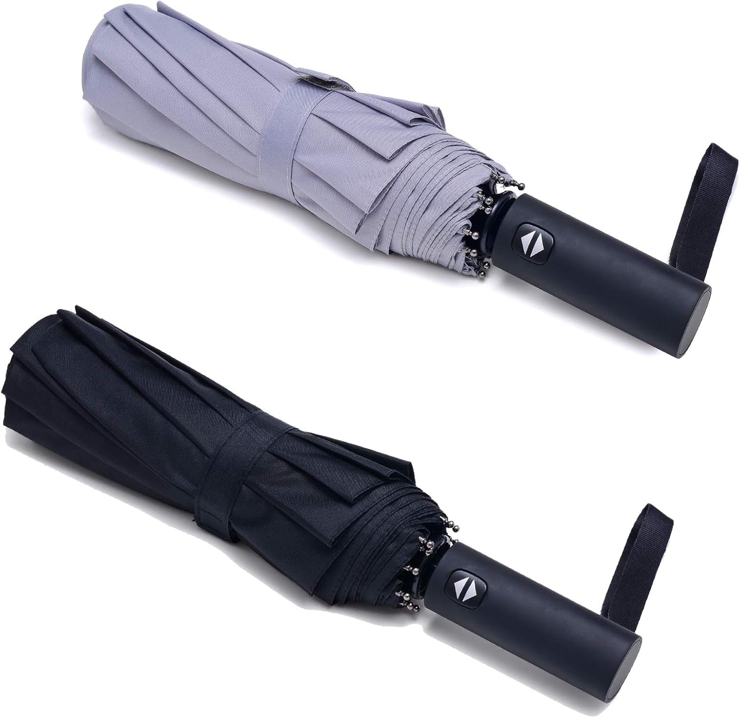 PFFY 2 Packs Travel Umbrella Windproof Auto Open & Close Collapsible Folding Small Compact Backpack Car travel Essentials Purse Umbrellas for Rain