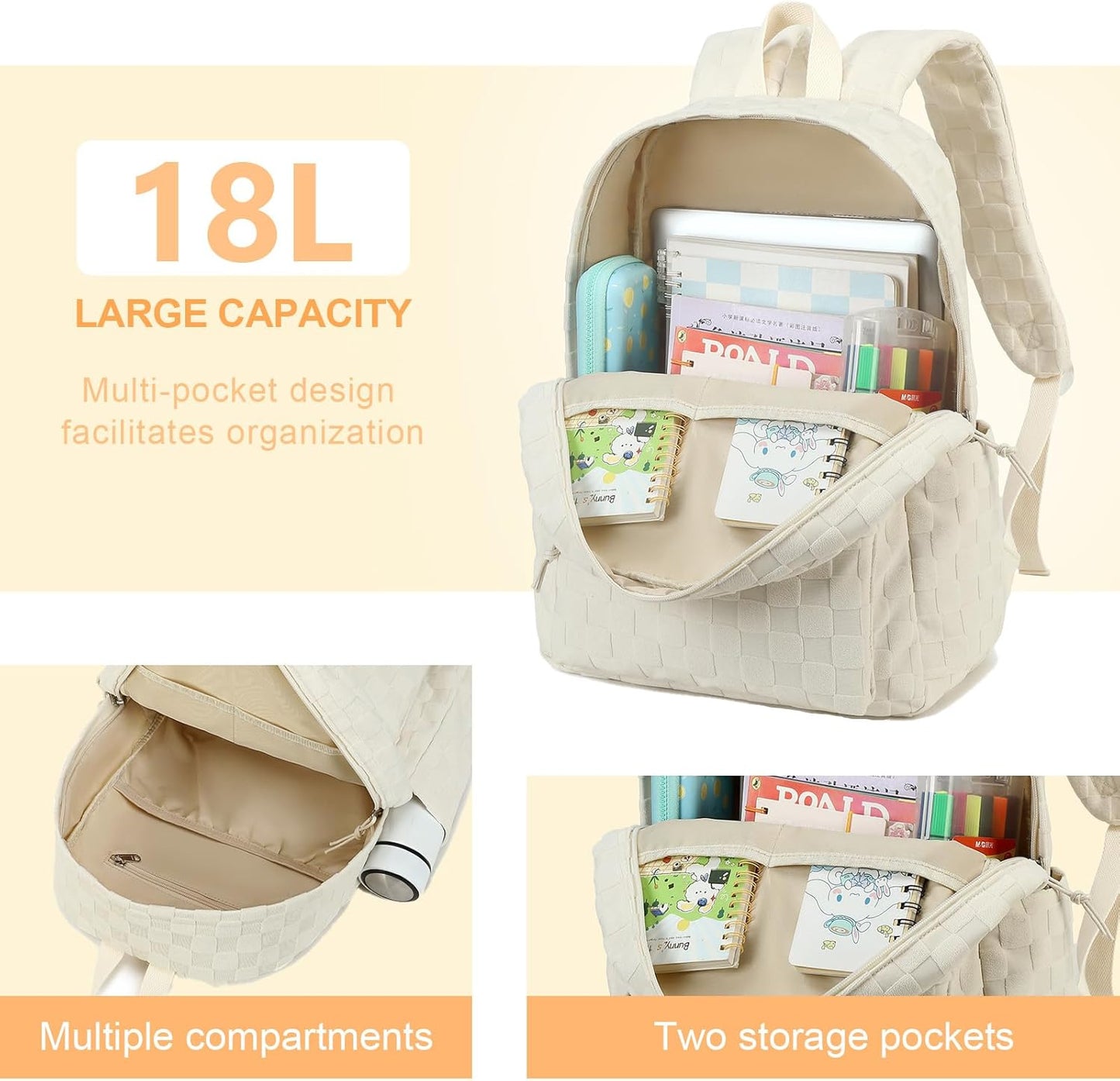 LEDAOU Backpack for Girls School Bag Kids Bookbag Teen Backpack Set Daypack with Lunch Bag and Pencil Case