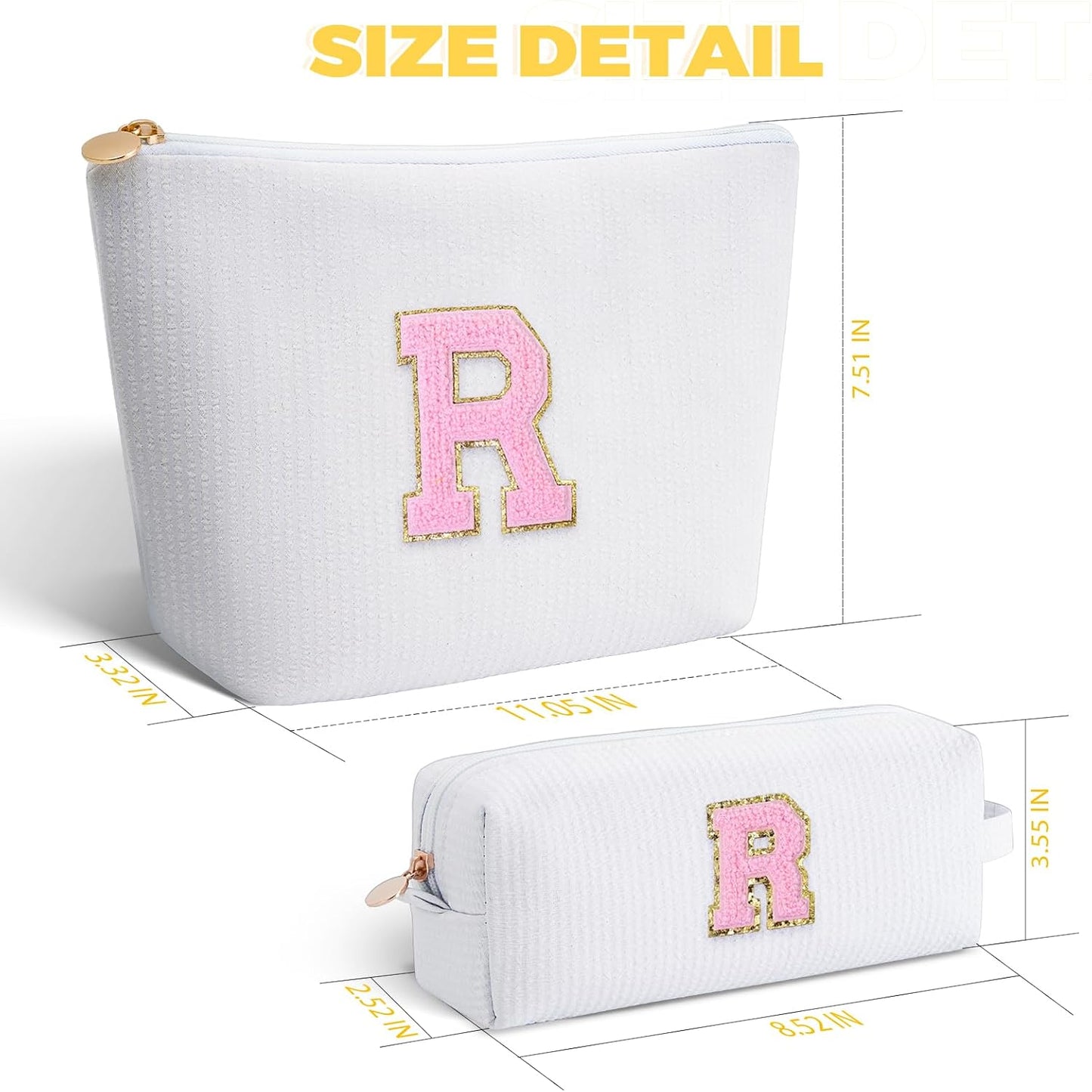 Personalized Anniversary Wife's Birthday Gifts,Mothers Day Gifts for Women,Wife Gifts from Husband,Cool Birthday Gifts for Wife,Makeup Bag Set Cosmetic Bag for Teen Girls - White,R