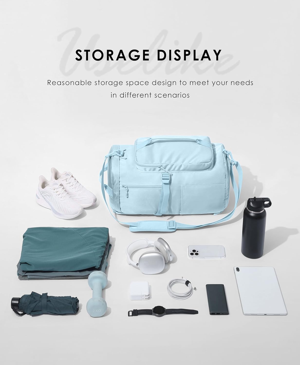 Gym Bag for Women with Shoe Compartment and Wet Pocket Convertible Gym Backpack workout Duffel Bag Multiple Pockets 30L