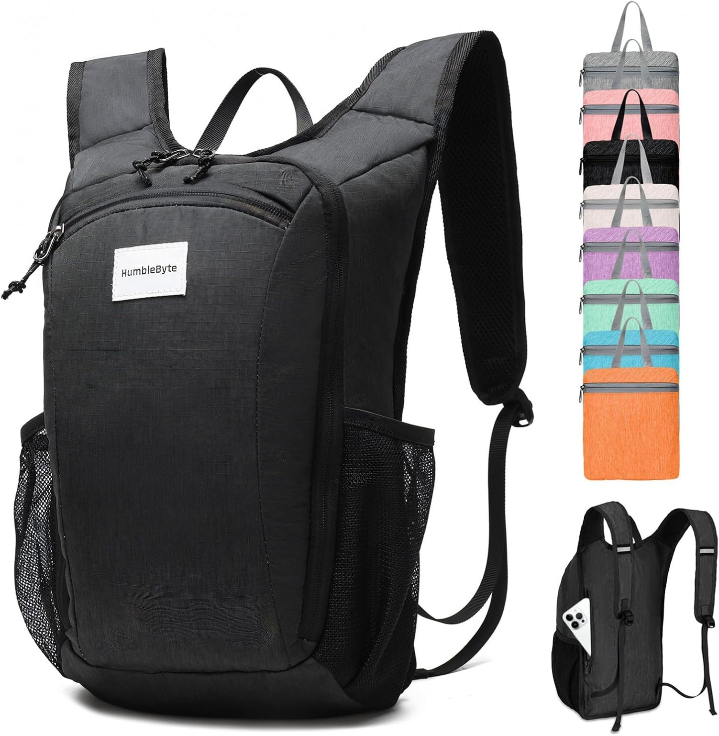 10L Lightweight Hiking Bag Small Daypack Hiking Backpack Foldable Outdoor Bag for Women Men(Black)