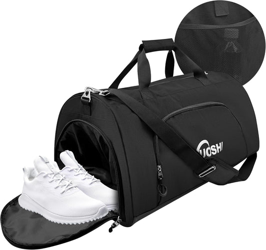 Gym Duffle Bag for Men & Women Water-Resistant-Sports Travel Bag with Ventilated Shoe Compartment & Wet Pocket, 56L Large Weekender Overnight Bag