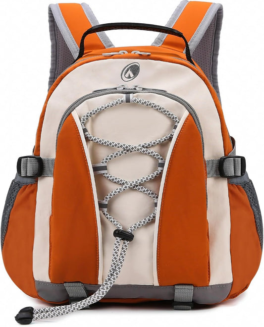 10L Orange Mini Kids Hiking Backpack with Chest Strap for Girls Boys, Small Hiking Daypack with Padded Straps for Men Women