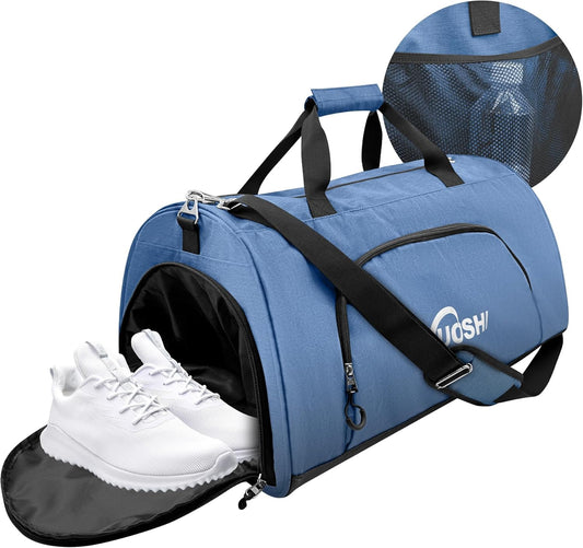 Gym Duffle Bag for Men & Women Water-Resistant-Sports Travel Bag with Ventilated Shoe Compartment & Wet Pocket, 31L Large Weekender Overnight Bag