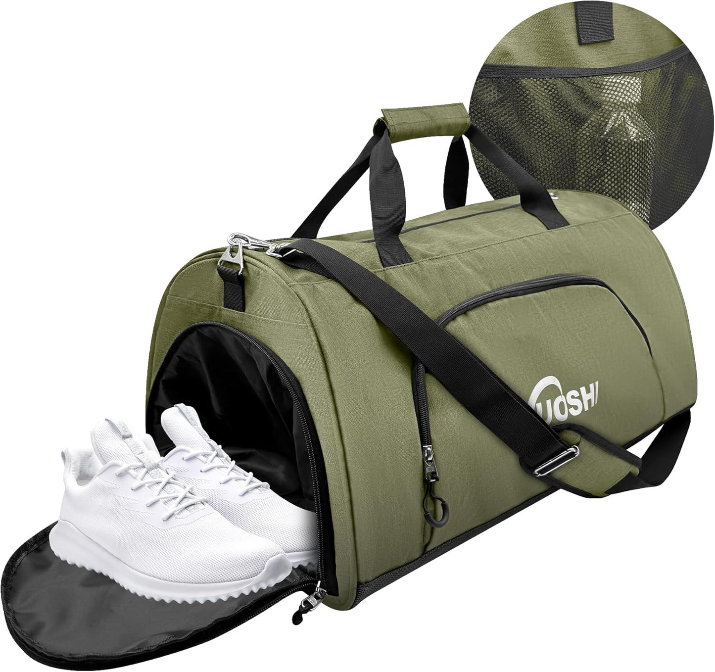 Gym Duffle Bag for Men & Women Water-Resistant-Sports Travel Bag with Ventilated Shoe Compartment & Wet Pocket, 31L Large Weekender Overnight Bag