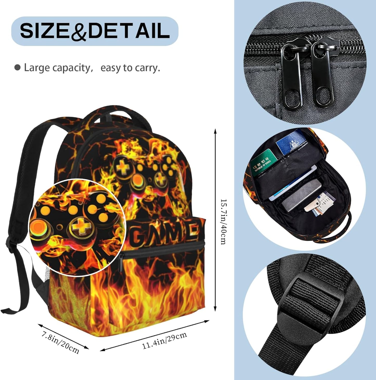 School Backpack For Boys Abstract Gamepad Boys Backpack For Kids Children Teens Elementary Middle School Boy Backpacks Ages 6-18 Video Games Bookbag back pack