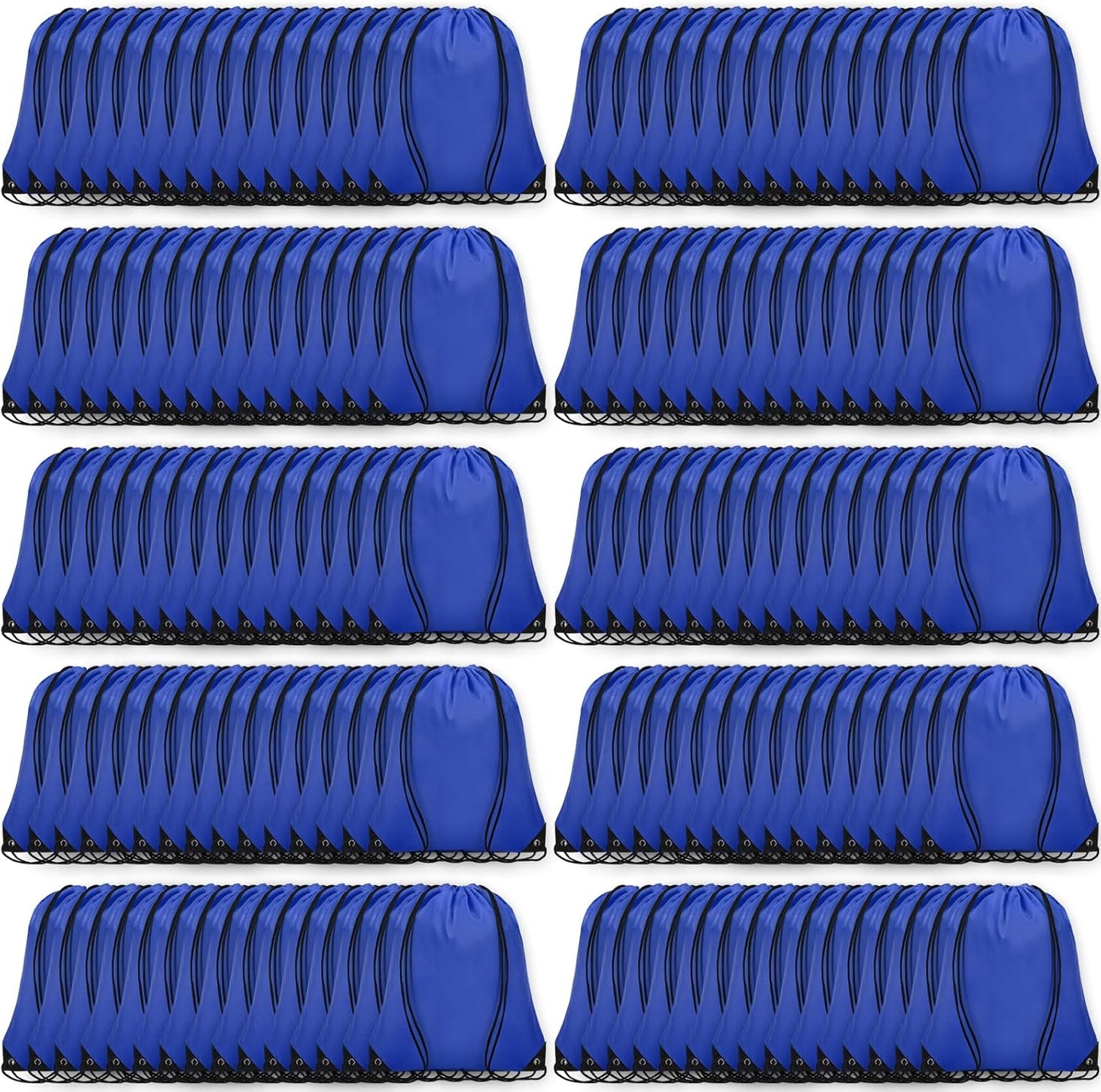 150Pcs Drawstring Backpack Bulk Cinch Sackpack Drawstring Bags Nylon for Gym Party Trip(Navy Blue)