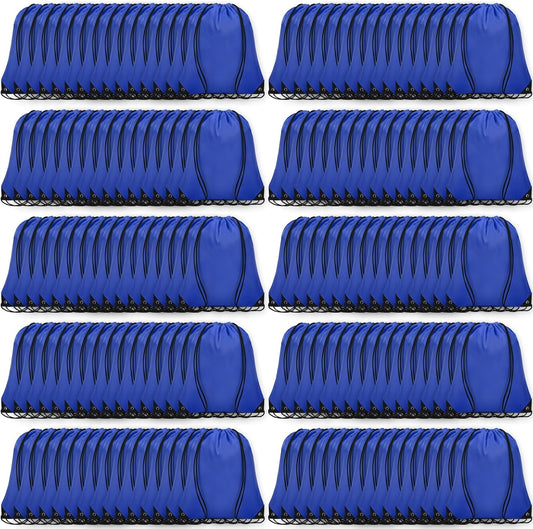 150Pcs Drawstring Backpack Bulk Cinch Sackpack Drawstring Bags Nylon for Gym Party Trip(Navy Blue)