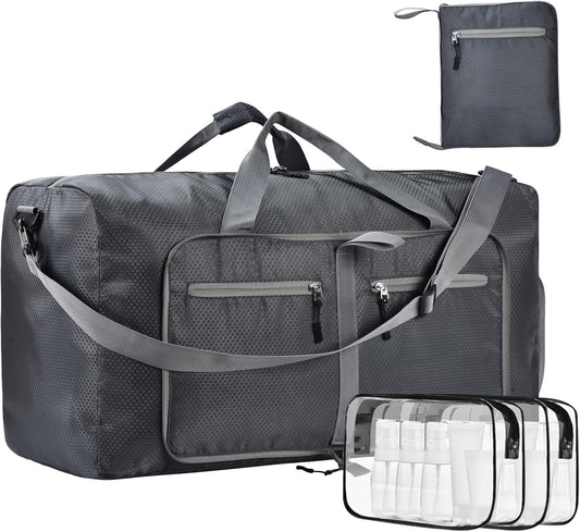 Felipe Varela Duffle Bag with Shoes Compartment and Adjustable Strap,Foldable Travel Duffel Bags for Men Women,Waterproof Duffel Bags