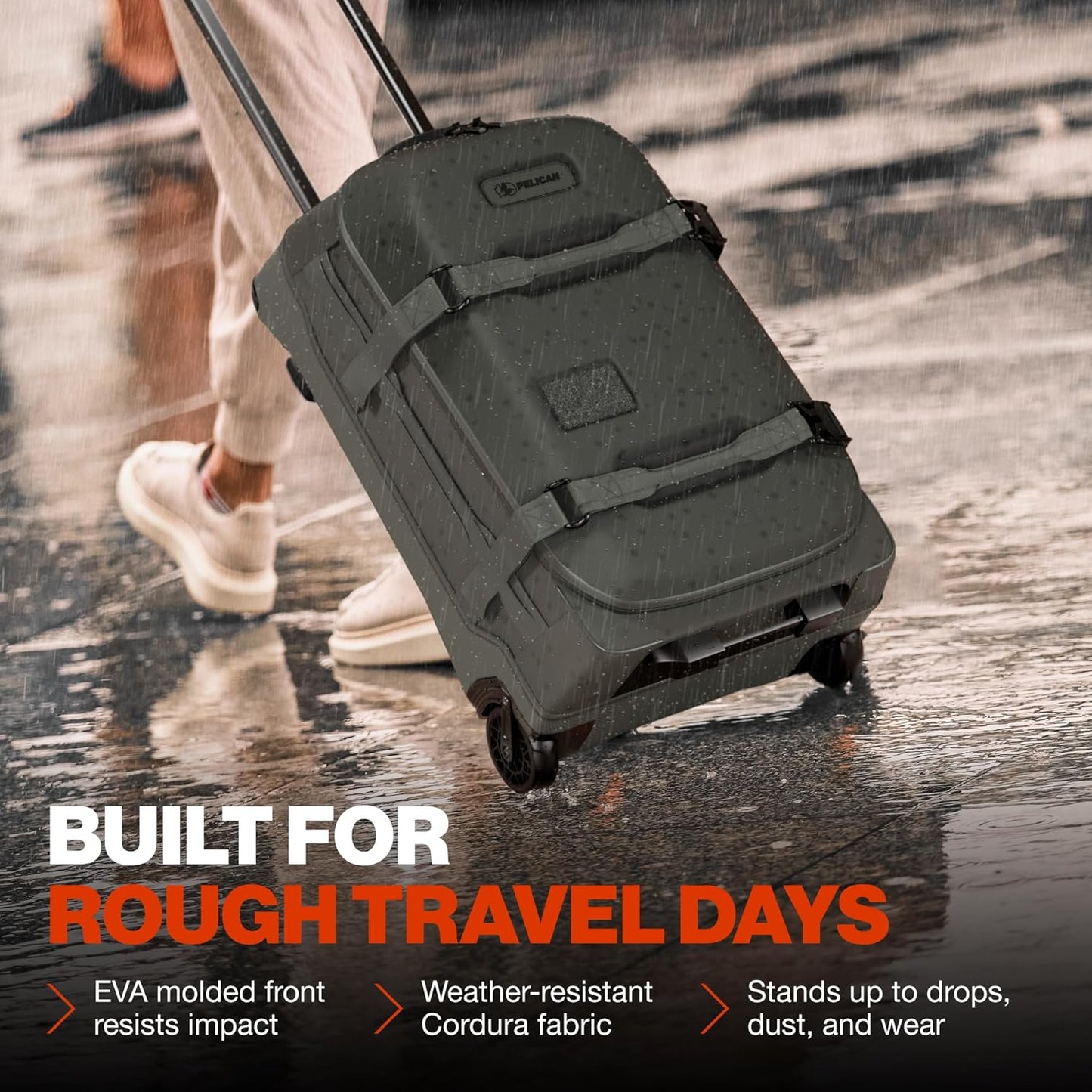 Pelican Aegis Luggage - Carry On Duffel Bag with Wheels - 22 Inch Carry On Bag - Airline Approved (Charcoal)