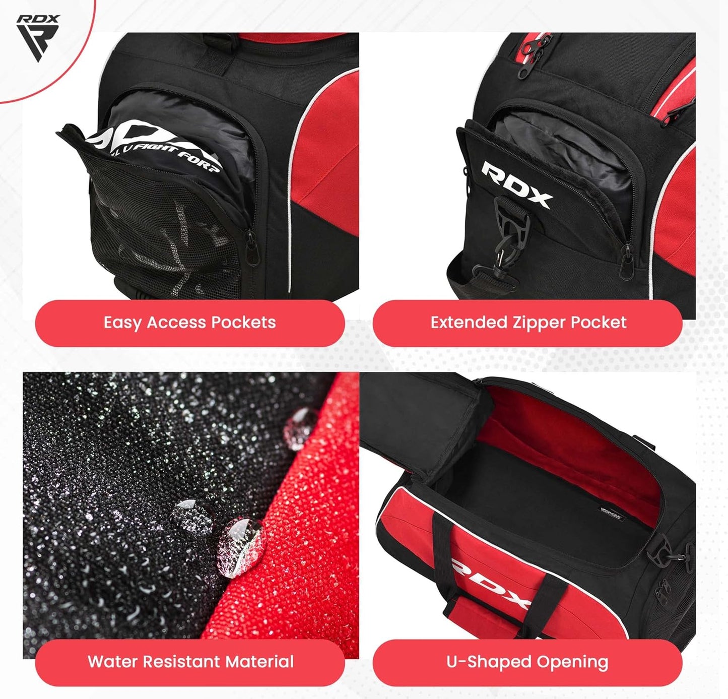 RDX 50L Gym Bag with Ventilated Shoes Compartment, All In One Backpack Duffle Holdall, Fitness Sports MMA Boxing Yoga Swim Gear Sportswear Bag, Weekend Overnight Travel Hiking Rucksack for Men Women