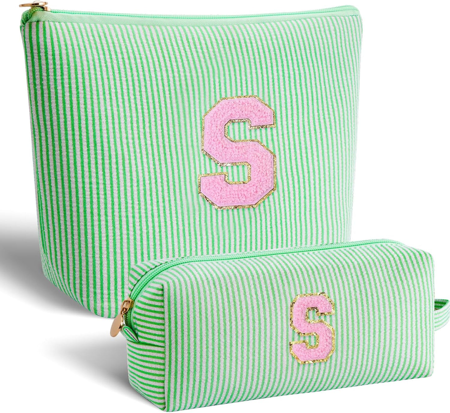 Gifts for Girls Teens Kids - Birthday Gift for Daughter Sister Her,Travel Essentials,Teen Girl Essentials,Cute Trendy Stuff Makeup Bag Set Cosmetic Bag - Green,S