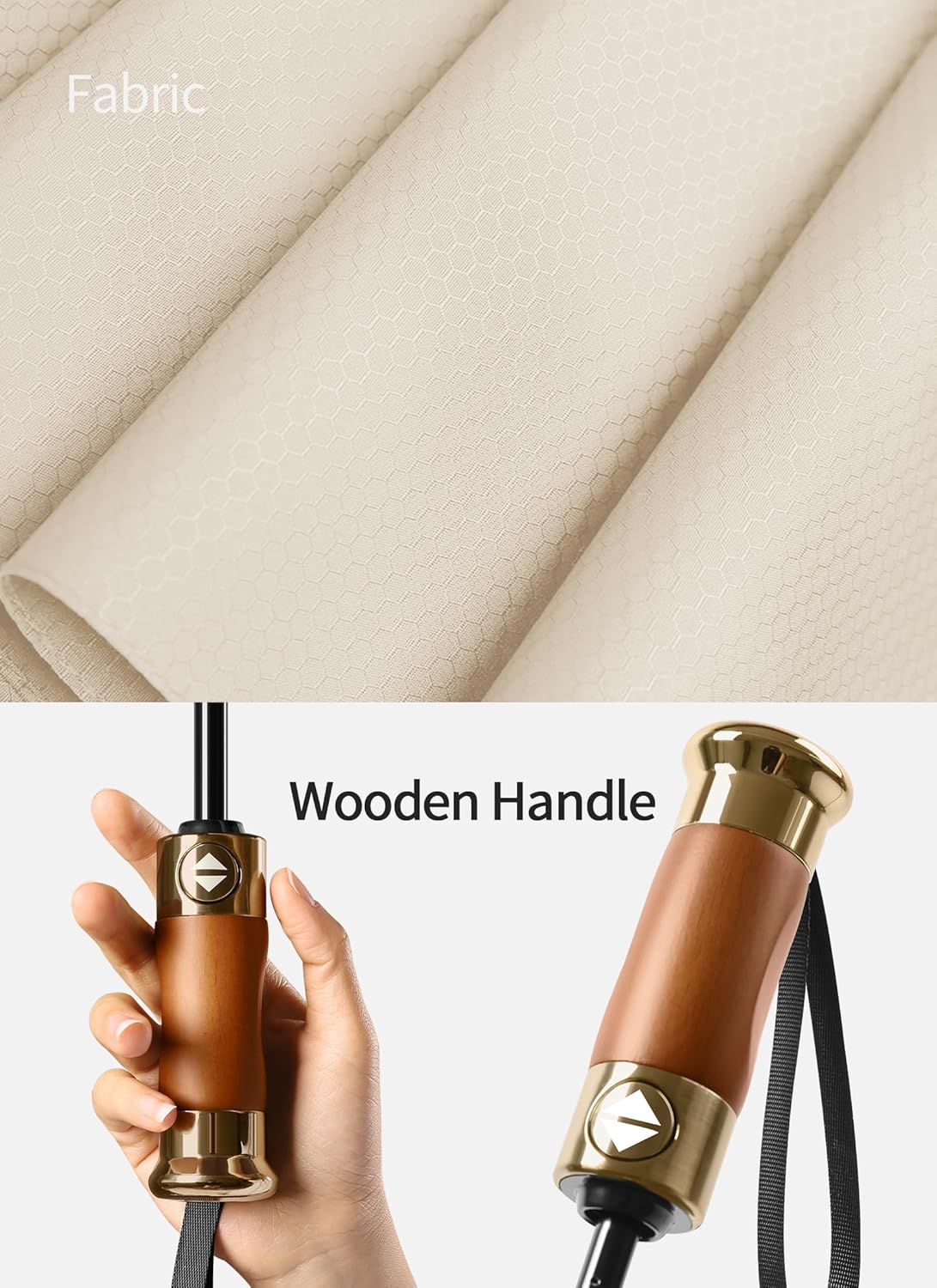 Rain Cats Large Umbrella 45 Inch diameter Umbrellas for rain Strong10 Ribs Fiberglass Windproof big Compact Automatic portable Folding Travel/Thick Fabric/Wood handle