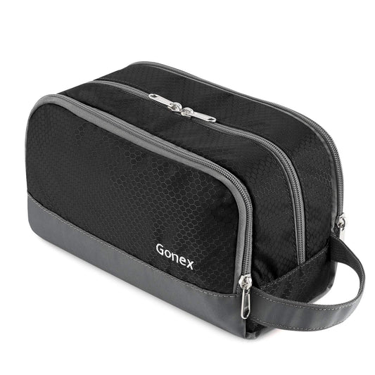 Gonex Travel Toiletry Bag Nylon, Shaving Bag Toiletry Organizer Black