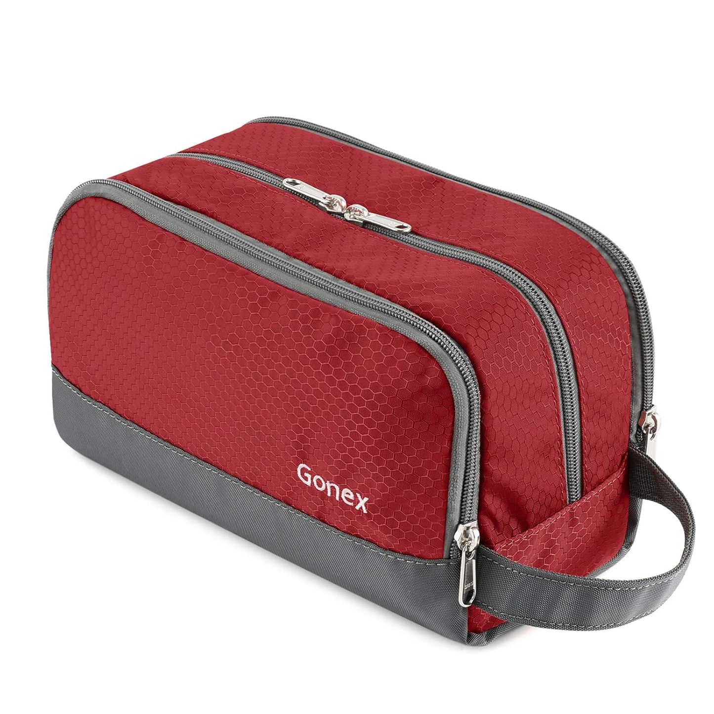 Gonex Travel Toiletry Bag Nylon, Shaving Bag Toiletry Organizer Red