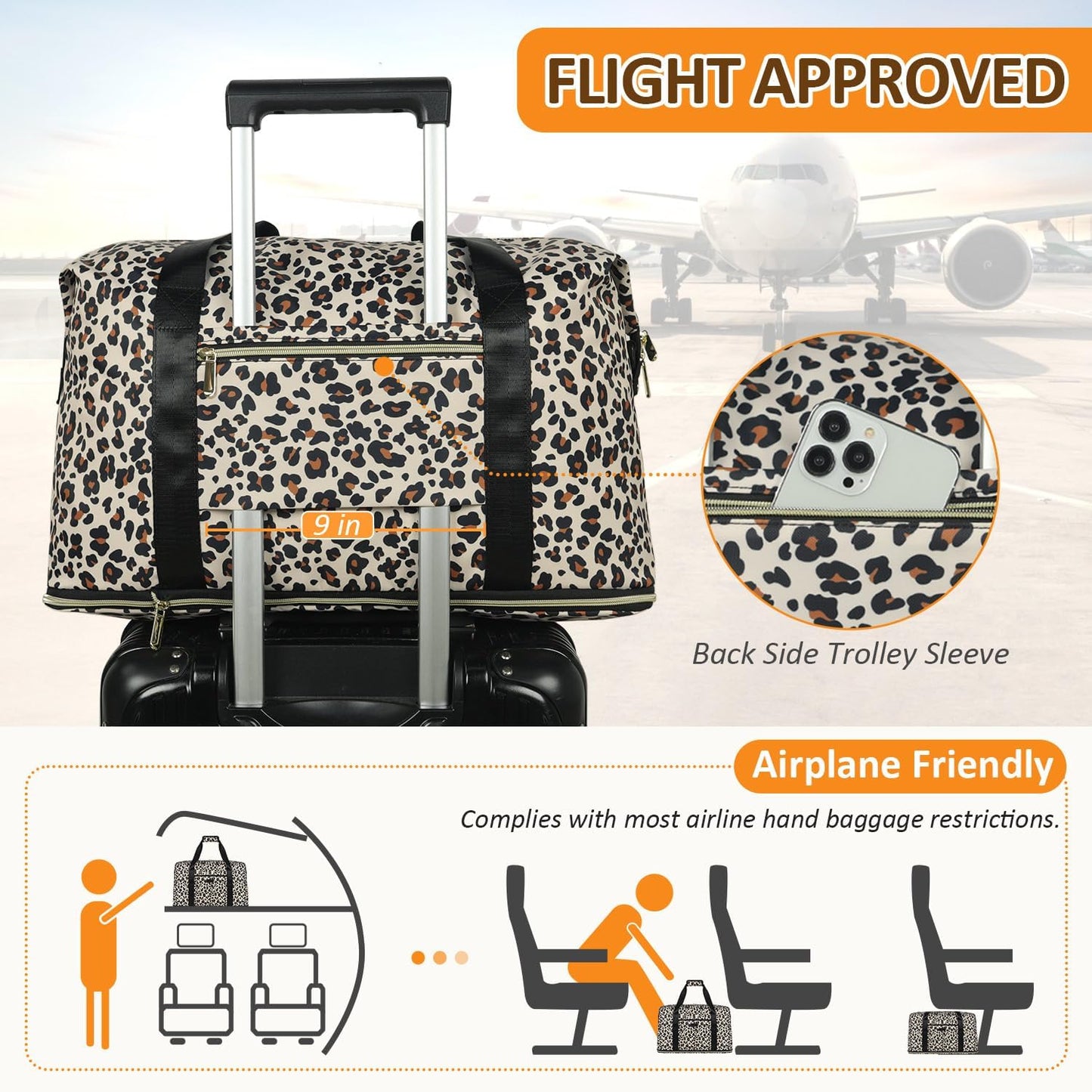 Expandable Travel Duffle Bags Weekender Overnight Bags for Women Men Hospital Bag for Women Labor Delivery with Toiletry Bag Waterproof