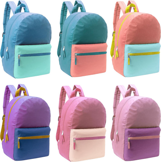 17" School Backpacks for Kids - Backpacks in Bulk for Elementary, Middle, and High School Students in Assorted Colors