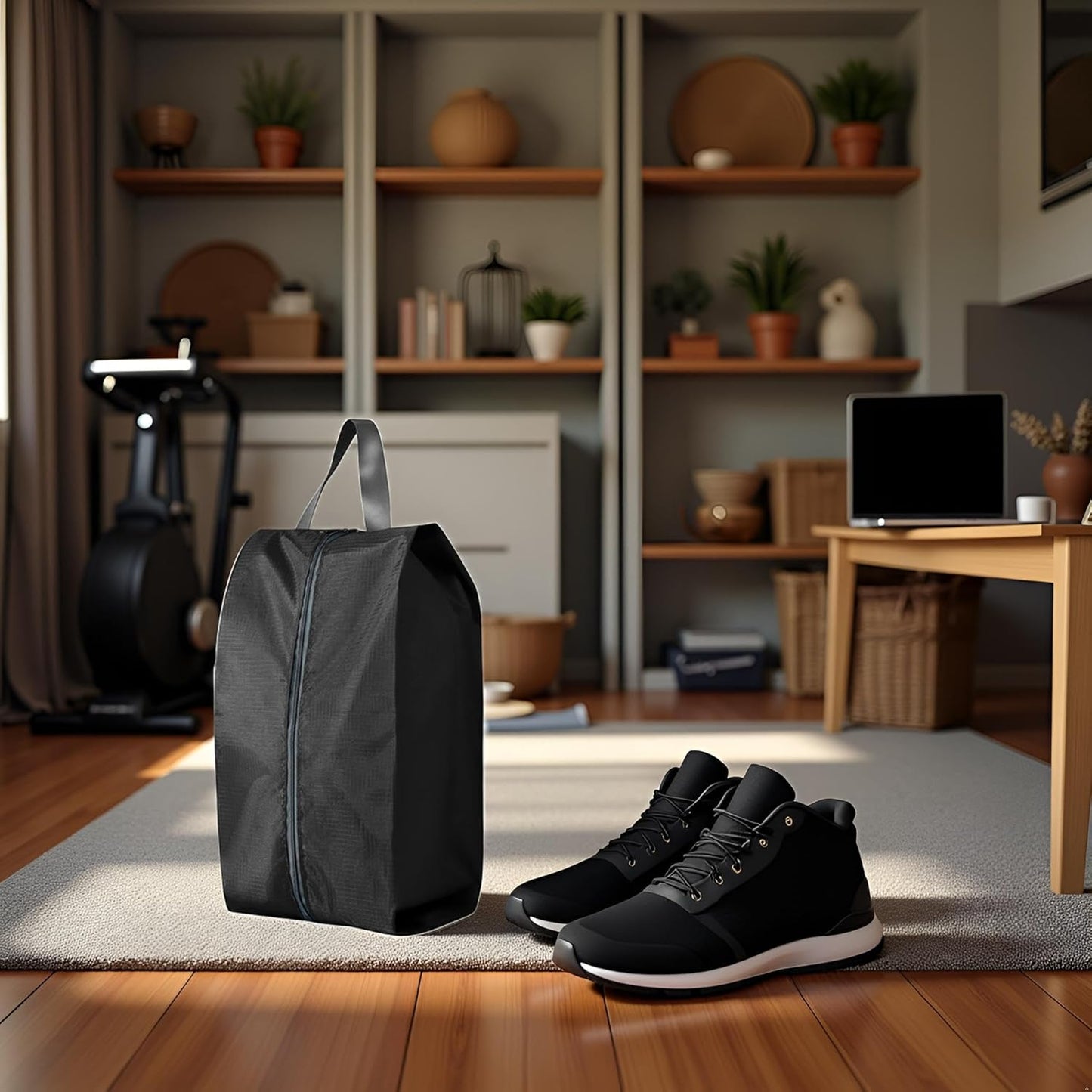 Travel Shoe Bags, Set of 12, Large Oxford Fabric Storage Bags with Zipper and Handle, Water-Resistant Pouches (Checkerboard)