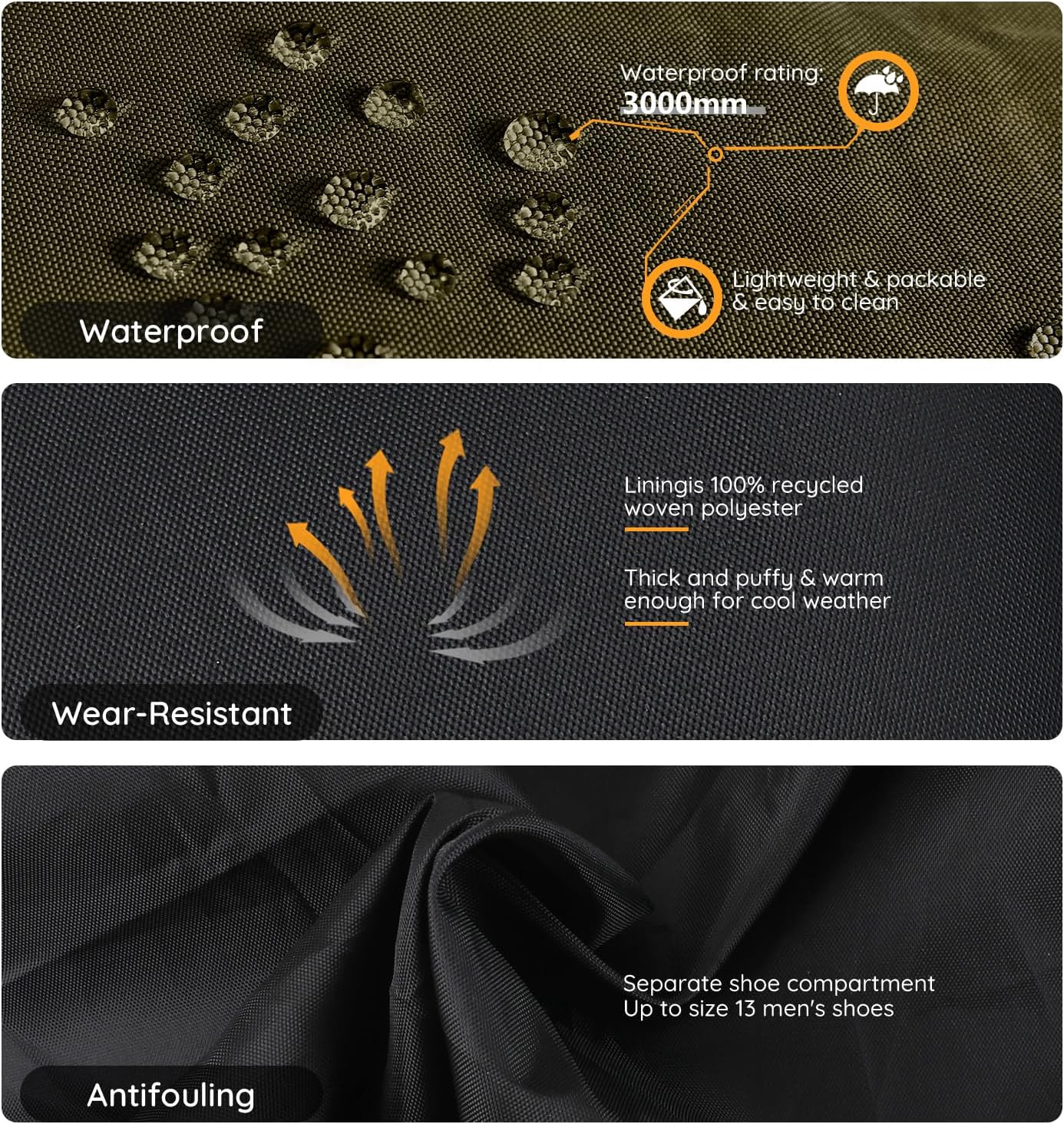 65L 25" Foldable Duffle Bag with Shoe Compartment,Lightweight Water Resistant Packable Travel Bag,Army Green