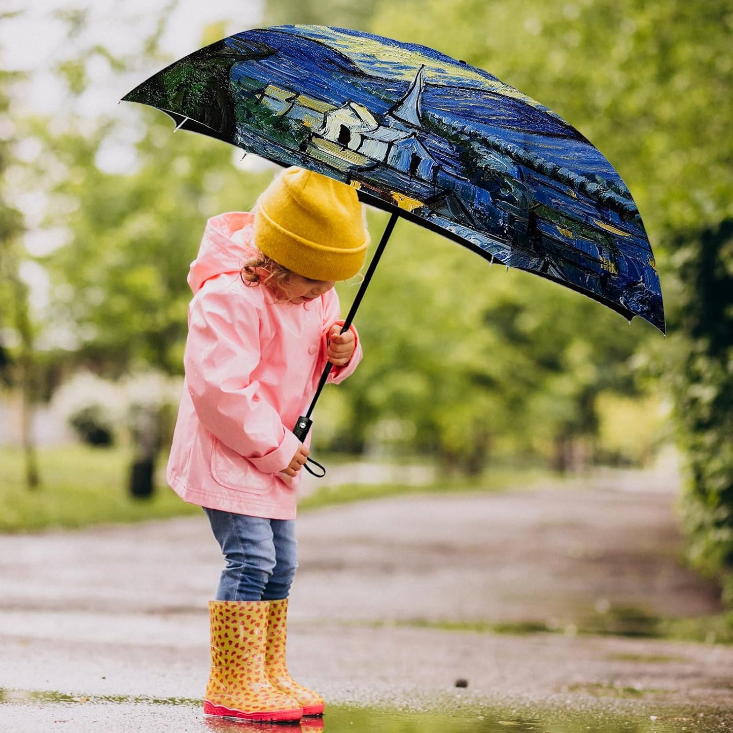 Small Compact Travel Automatic Folding Umbrella for Women, Portable Lightweight, Rain, Wind, UV Sun Shade