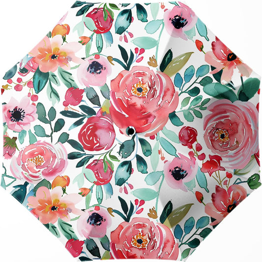 Small Compact Travel Automatic Folding Umbrella for Women, Portable Lightweight, Rain, Wind, UV Sun Shade