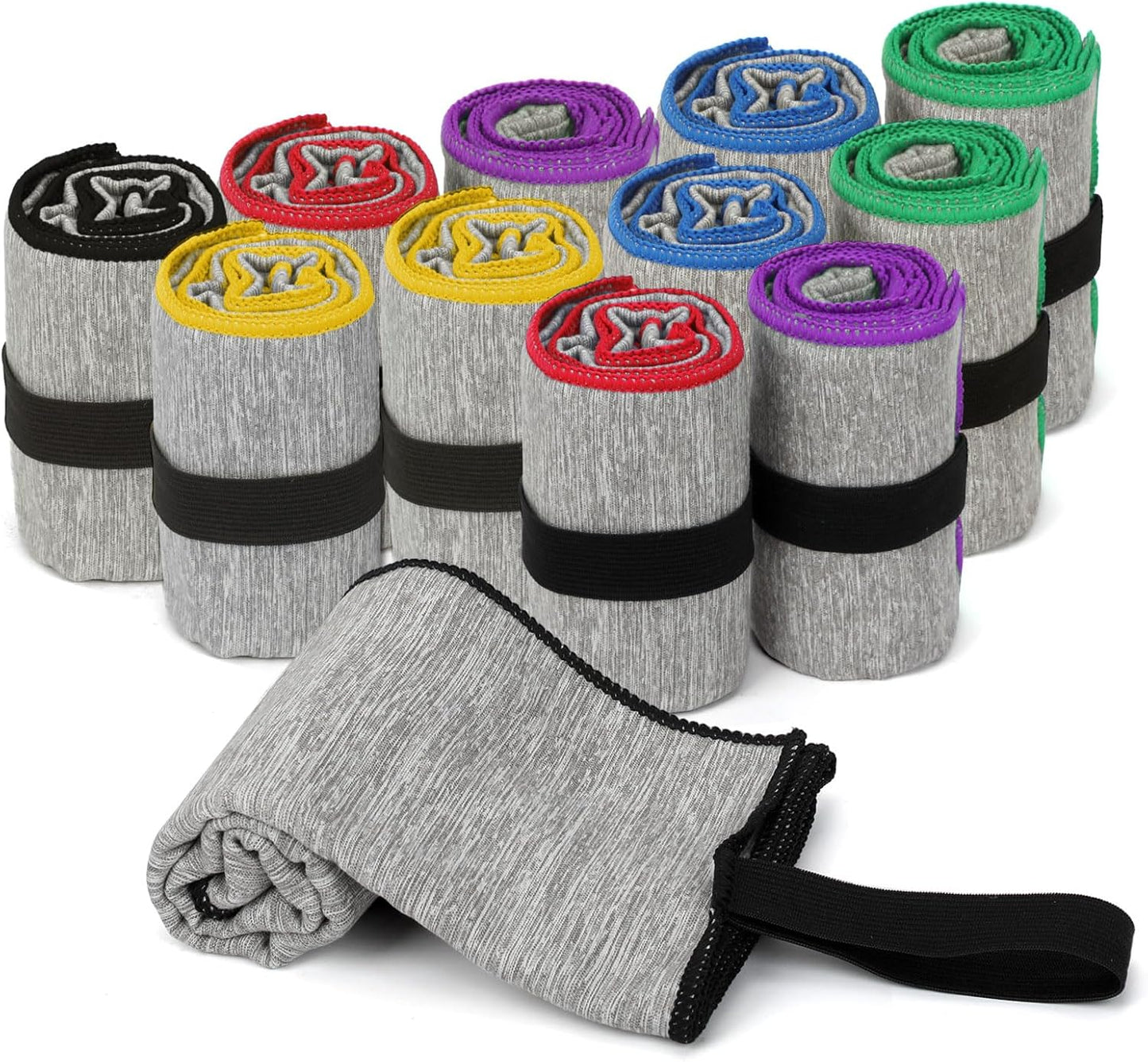 12 Pack Gym Towels Microfiber Fast Drying Men Women Workout Gear for Fitness Yoga Exercise Tennis Quick Dry Towel for Outdoor Running Riding Jogging Hiking Camping Fishing