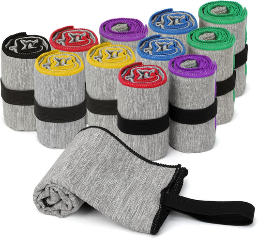 12 Pack Gym Towels Microfiber Fast Drying Men Women Workout Gear for Fitness Yoga Exercise Tennis Quick Dry Towel for Outdoor Running Riding Jogging Hiking Camping Fishing