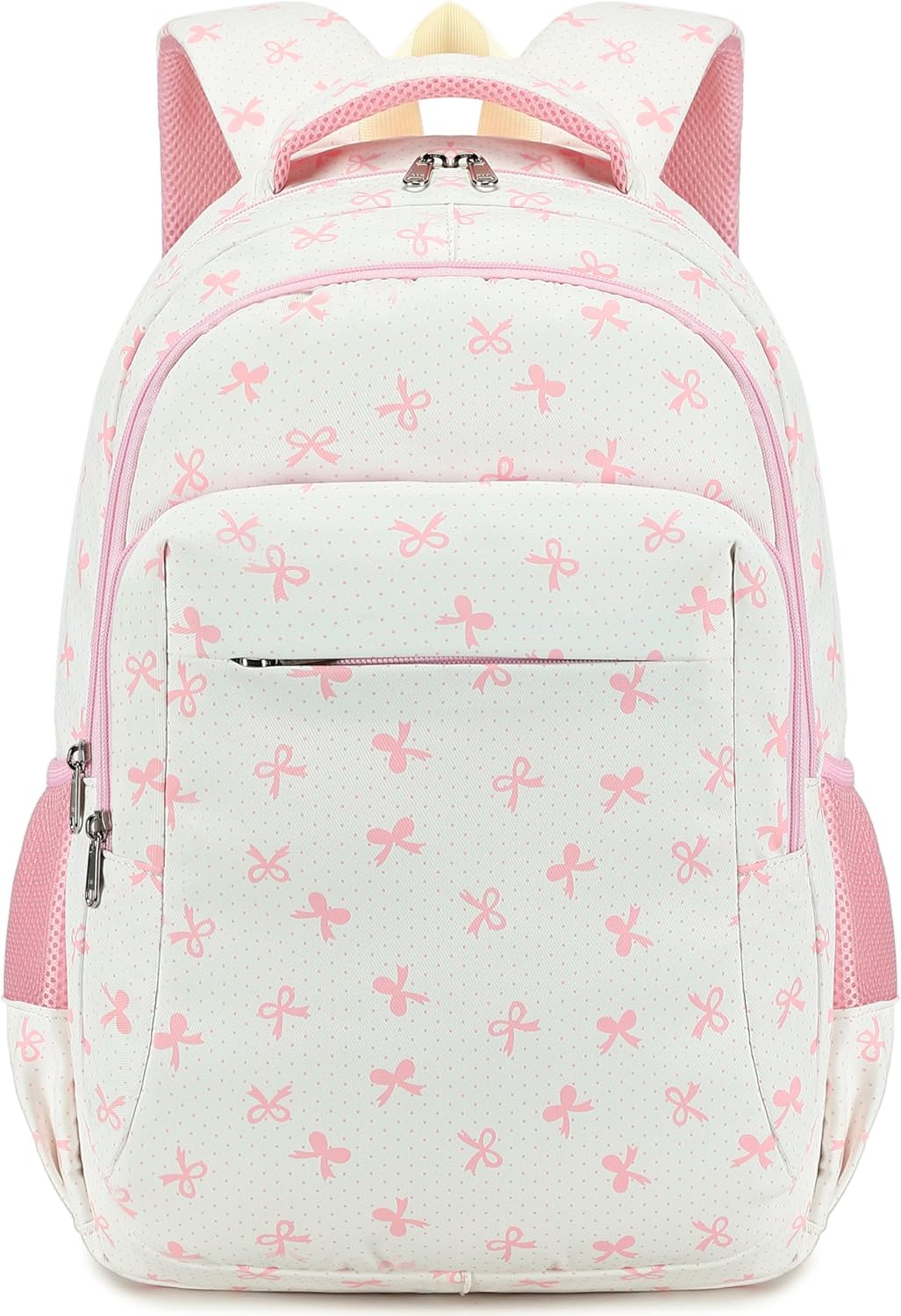 LEDAOU School Backpack for Girls Boys Kids Bookbag Elementary Primary Middle School Bag Travel Back Pack for Ages 6-14 (Pink Bow)