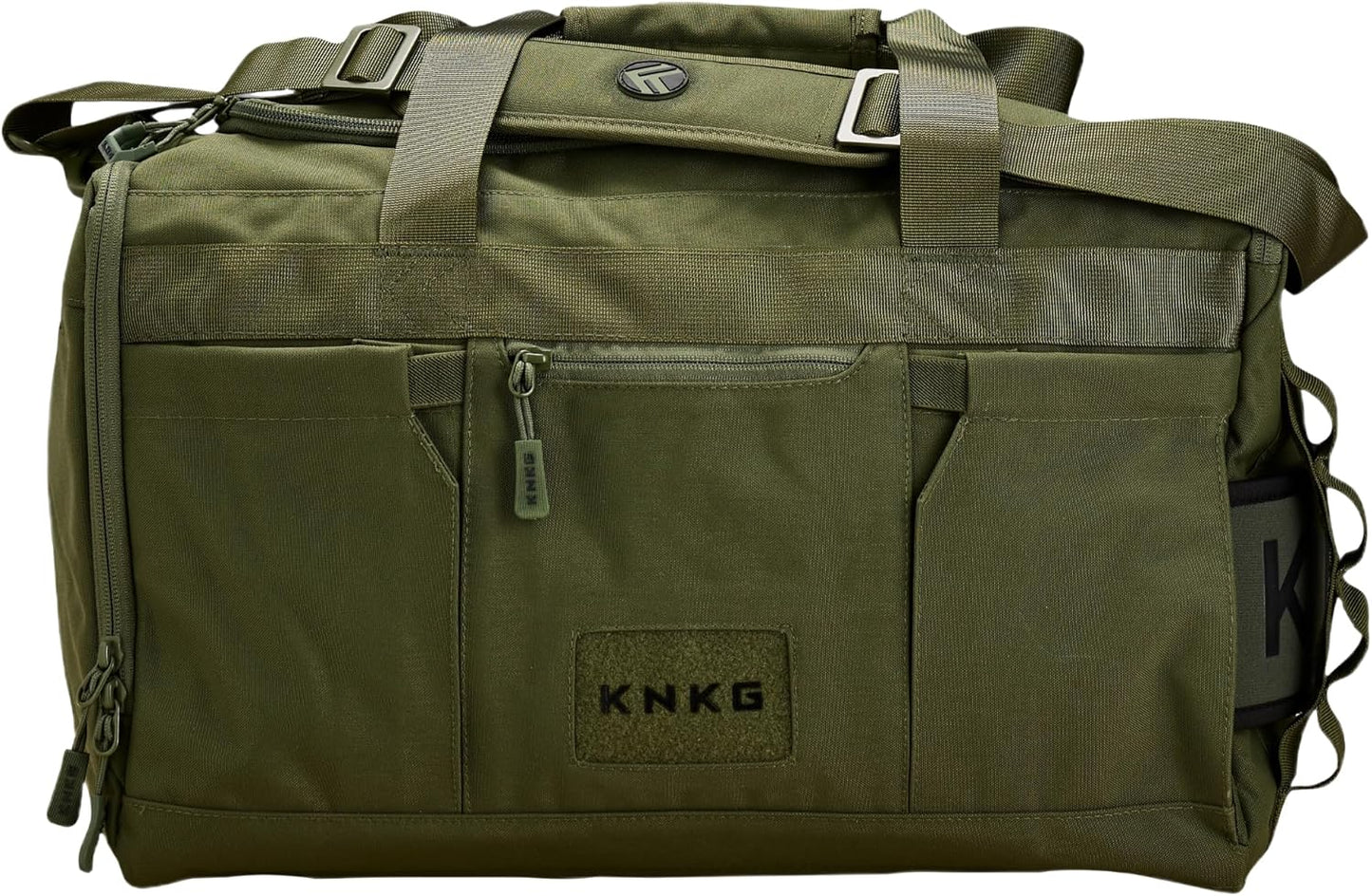 KNKG CORE Duffel Medium 35L - Gym Bag with Lifting Belt Attachment - Durable 500D Nylon, YKK Zippers - Green