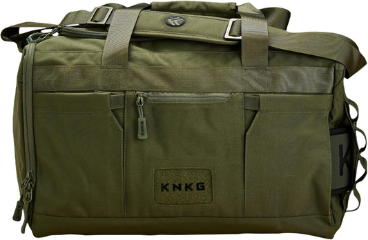 KNKG CORE Duffel Medium 35L - Gym Bag with Lifting Belt Attachment - Durable 500D Nylon, YKK Zippers - Green