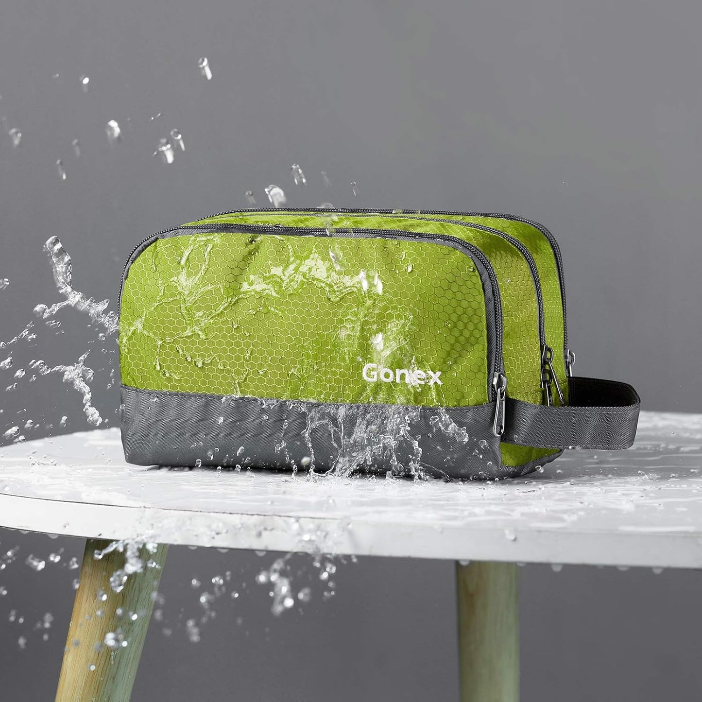 Gonex Travel Toiletry Bag Nylon, Shaving Bag Toiletry Organizer Green