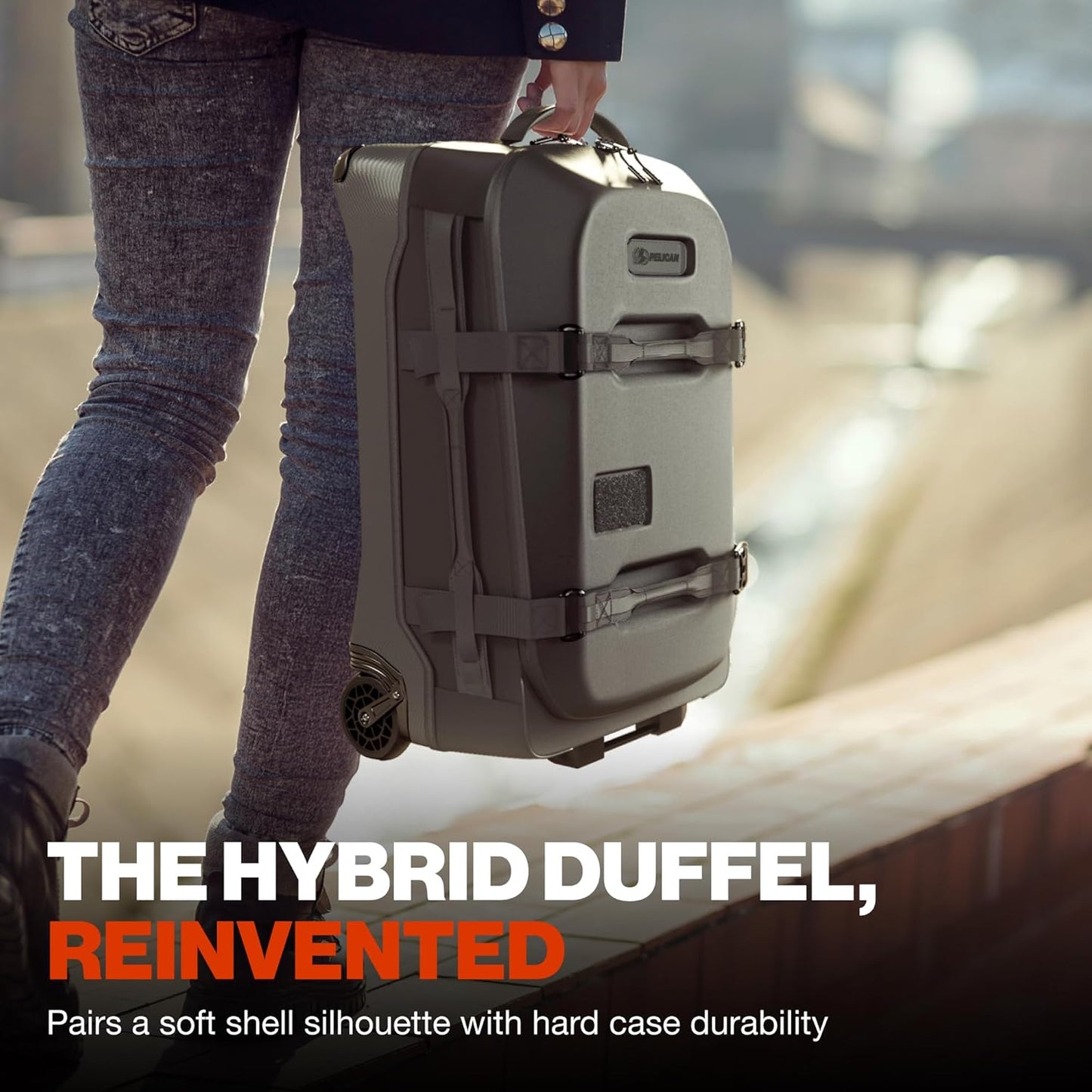 Pelican Aegis Luggage - Carry On Duffel Bag with Wheels - 22 Inch Carry On Bag - Airline Approved (Charcoal)