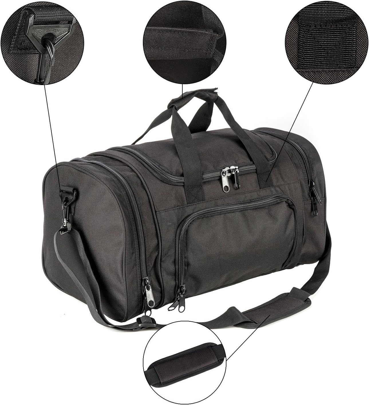 Gym Duffel Bag for Men Sports Duffel Bag with Shoe Compartment (BLACK-Model A)