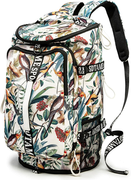 Gym Duffle Bag Backpack with Shoe Compartment,4 ways Travel Backpack for Women and Men,Multi-Functional Weekender bag with Waterproof Layer&Laptop Compartment for Fitness, Travel,Camping