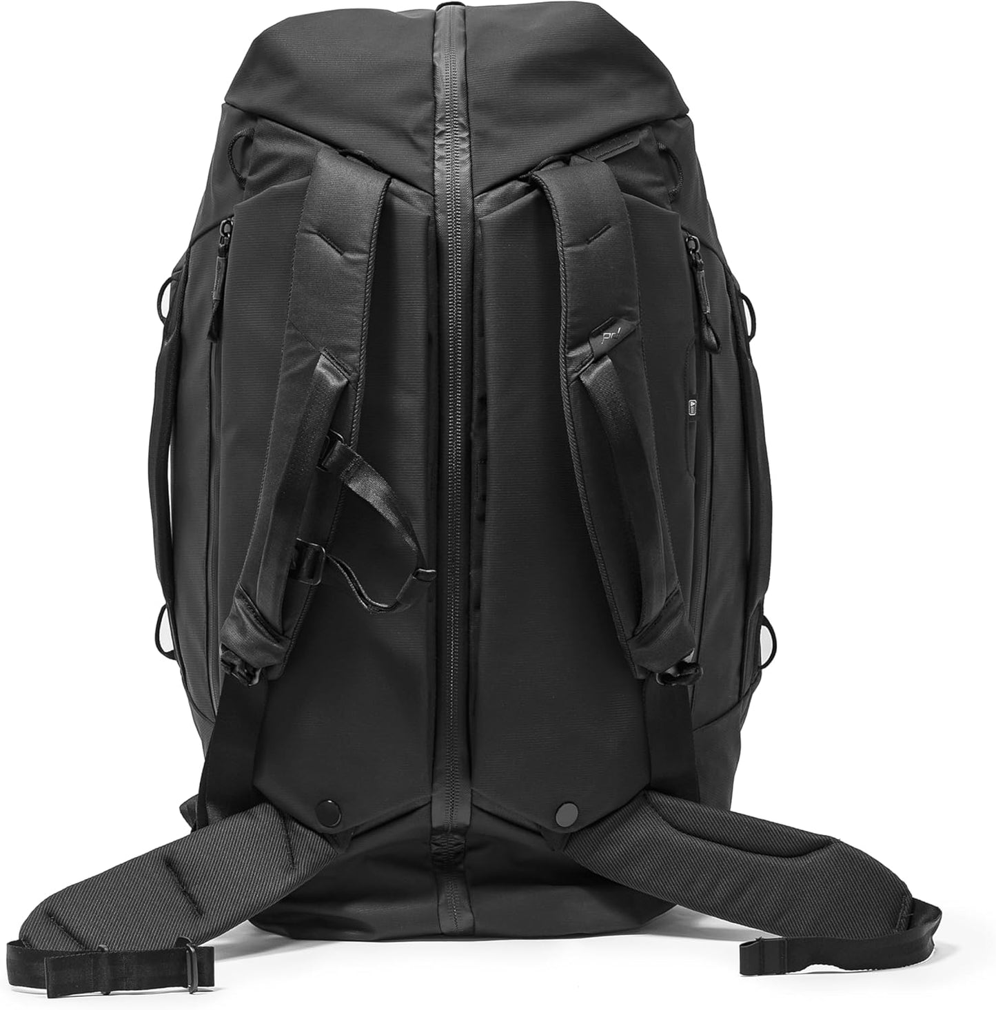 Peak Design Travel Duffelpack 45-65L, Black, Weatherproof Duffel Backpack, Expandable Design, Extra-Long Zip Path, Stowable Straps, Fits Packing Cubes and Camera Cubes, Versatile Duffel Bag for Travel