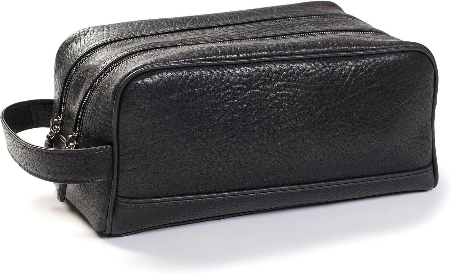Leatherology Premium Ebony Double Zip Toiletry Bag