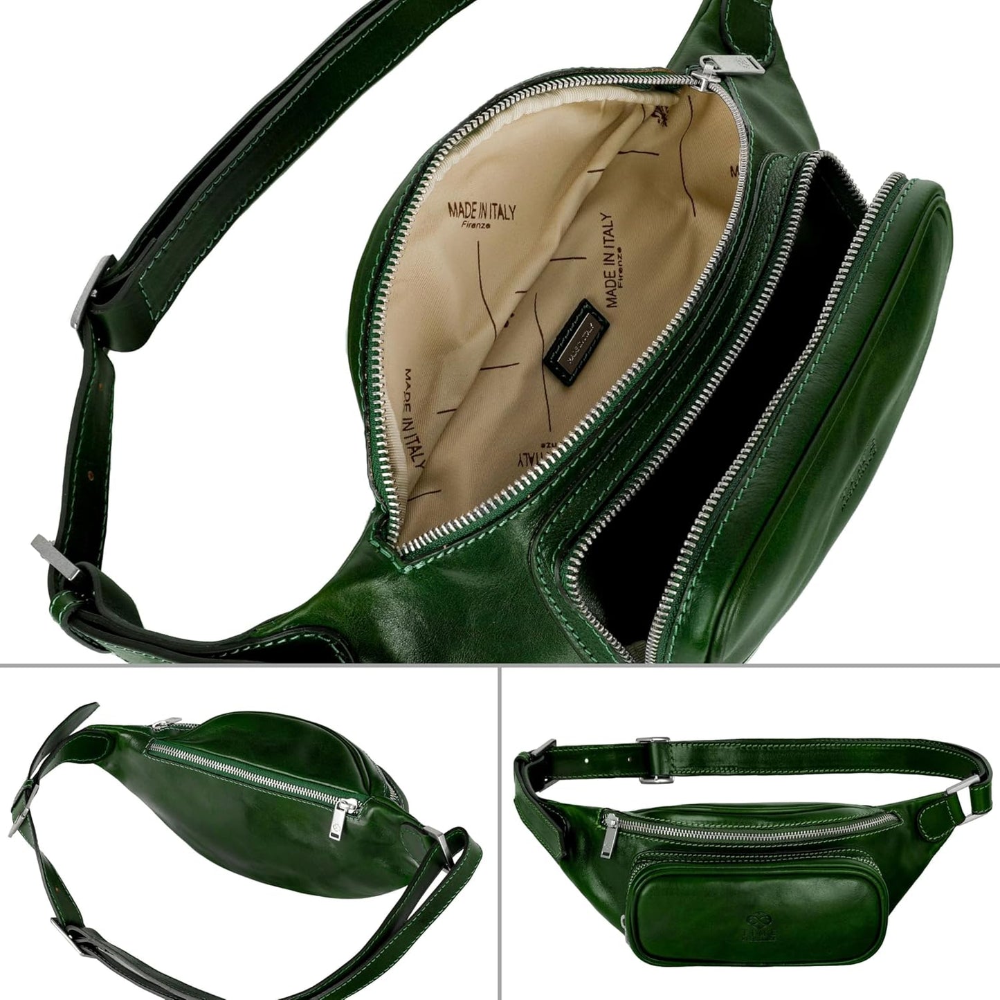 Leather Waist Pack | Belly Bag | Waist Bag| Leather Belt Bag | Leather Fanny Pack Handmade in Italy – Time Resistance