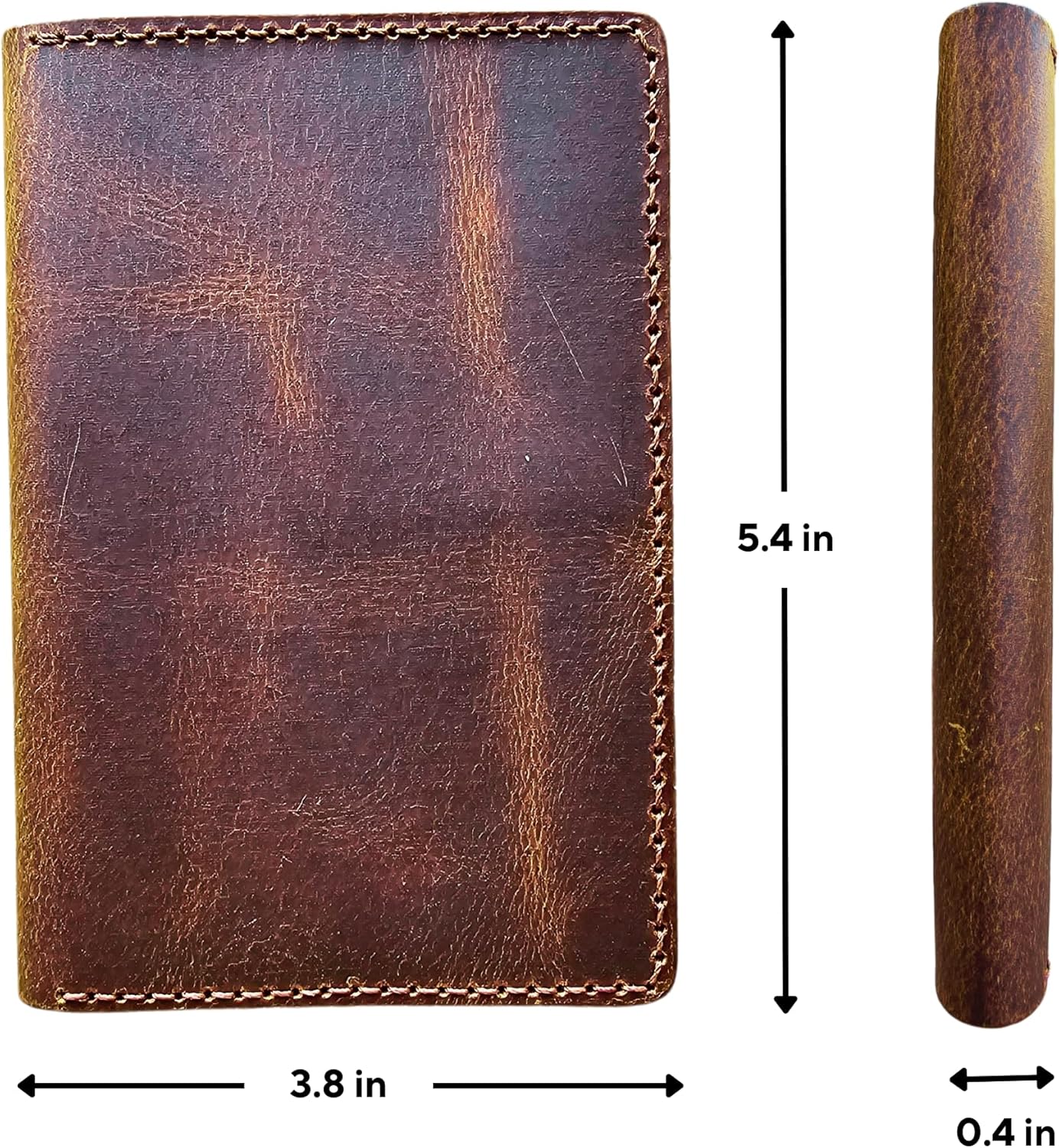 Leather Passport Holder for Men and Women - Handmade Vintage Travel Wallet - Mens Passport Case with Card Organizer - Genuine Leather Passport Cover - 4 Card Slots (Style B)