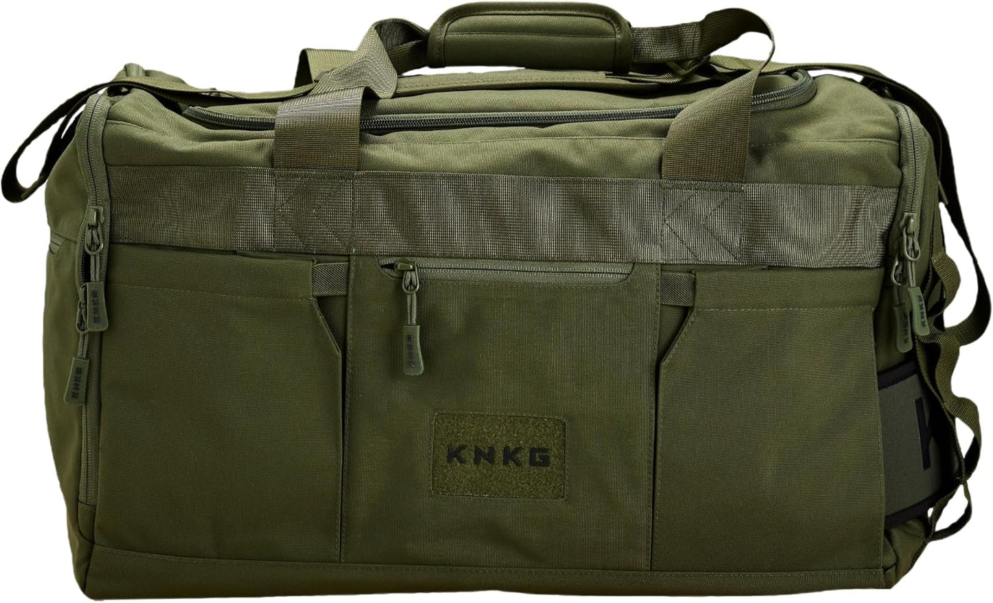 KNKG CORE Duffel Large 51L – Gym Bag with Lifting Belt Storage – Durable 500D Nylon, YKK Zippers – Green