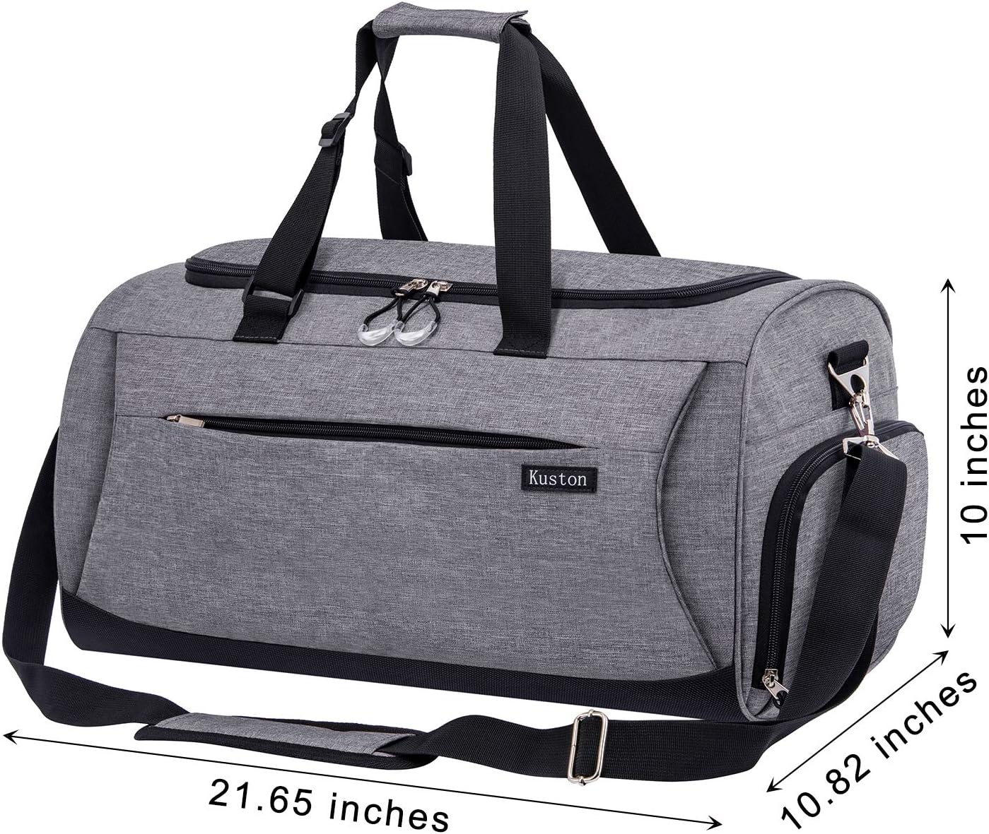 Kuston Sports Gym Bag with Shoes Compartment &Wet Pocket Gym Duffel Bag Overnight Bag for Men and Women