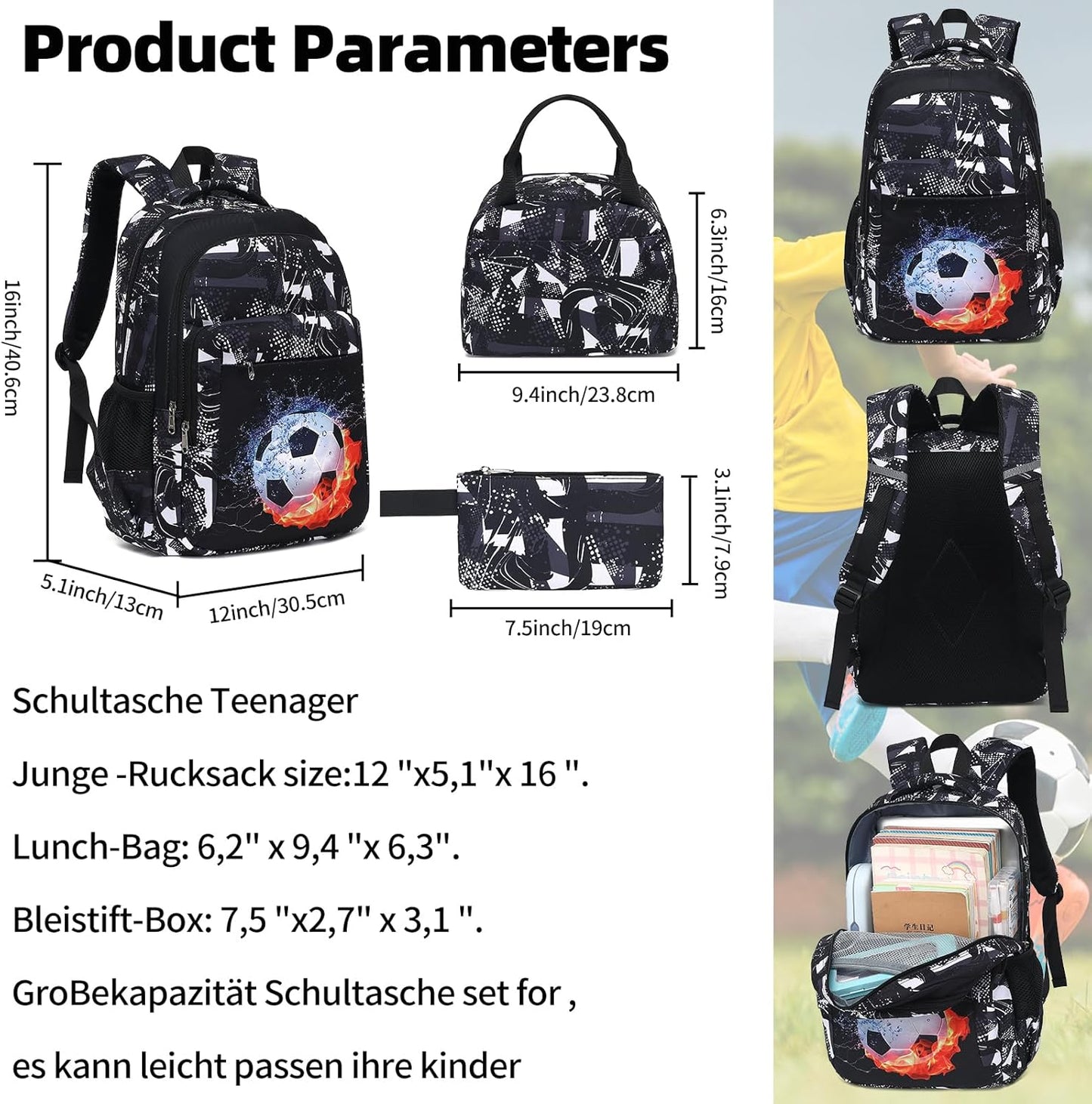 LEDAOU School Backpack for Boys Girls Kids Bookbag Elementary Primary Middle School Bag Travel Back Pack for Ages 6-14