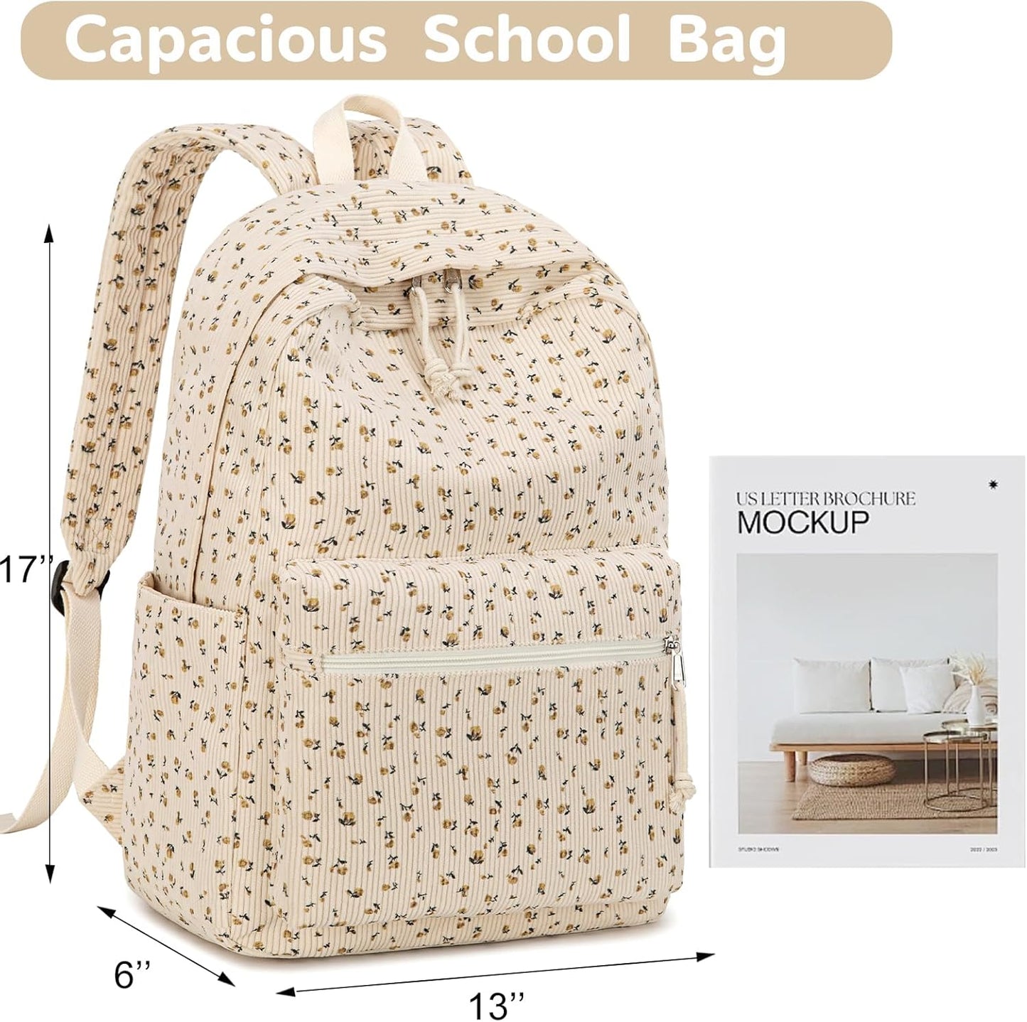 LEDAOU School Backpack Teen Girls Lightweight Bookbag Elementary Middle School Backpacks College Laptop Bag Travel Daypack