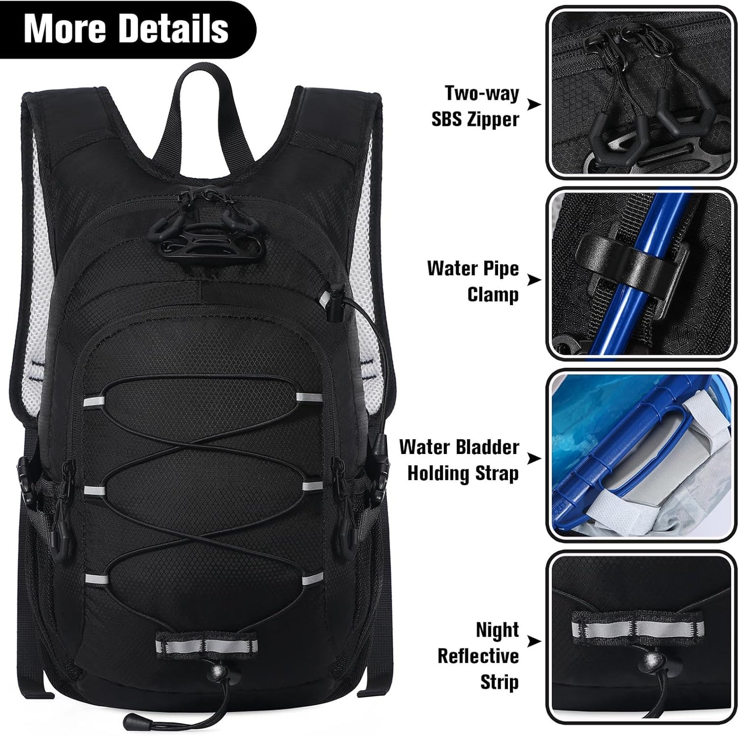 12L Kids Hiking Backpack, Small Hydration Backpack, Waterproof Kids Camping Daypack 5-12, No Water Bladder…