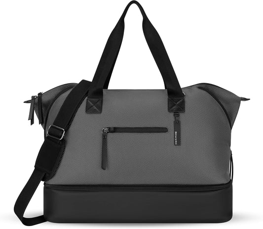 Sherpani Boston, Anti-Theft Weekender Bags,Travel Duffel Bag for Women, Carry On Tote Bag with Removable Shoe Bottom Compartment, Metal Hardware
