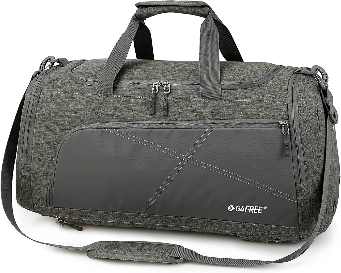 G4Free 45L/60L 3-Way Duffle Backpack Gym Bag with Wet Pocket & Shoes Compartment Sports Travel Weekender Overnight Duffel Bag