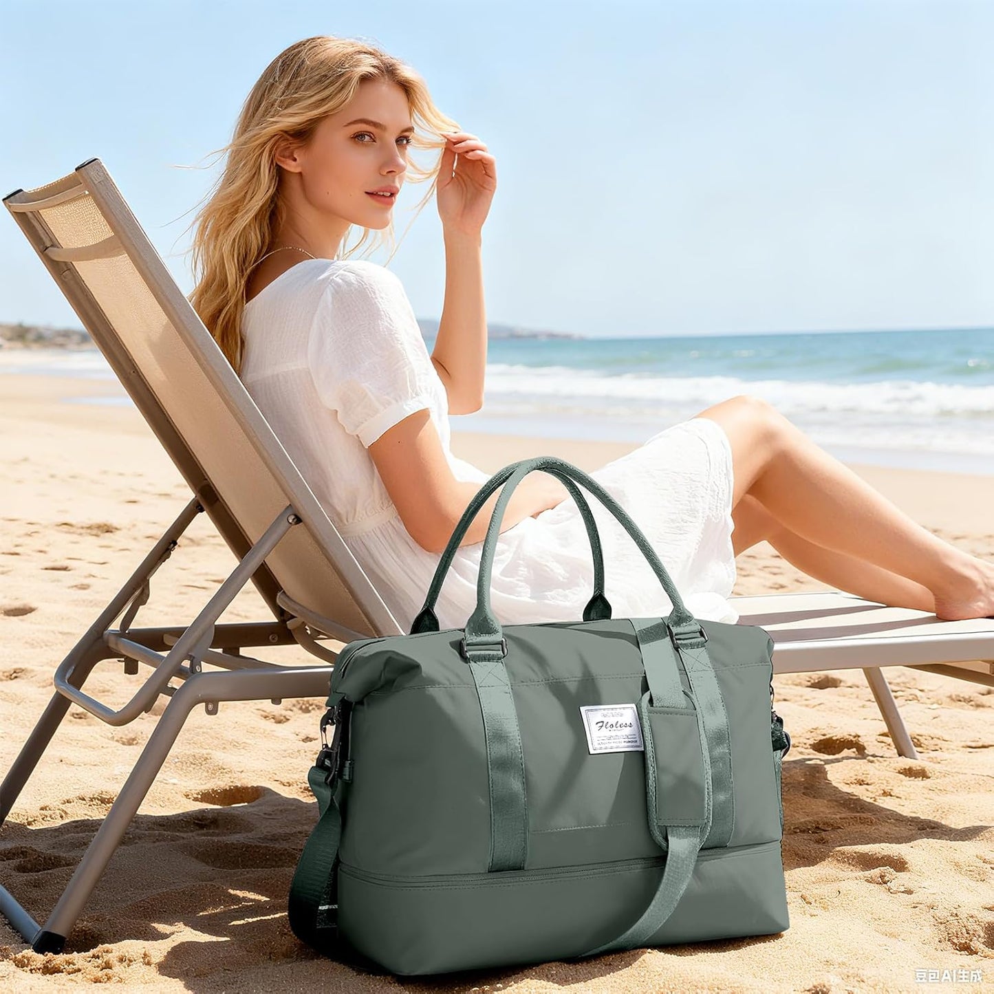 Travel Duffel Bag, Sports Tote Gym Bag, Shoulder Weekender Overnight Bag for Women