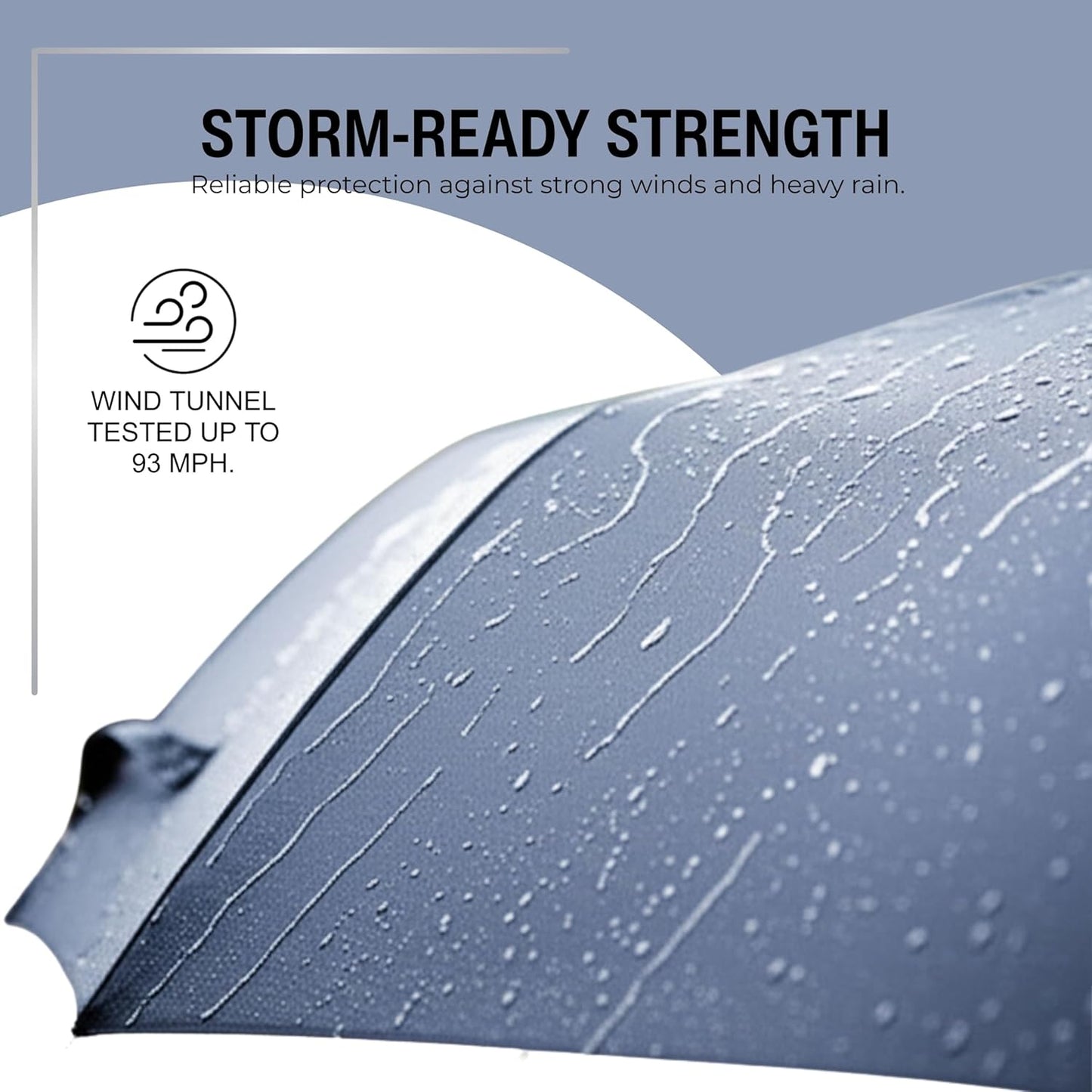 Knirps T.260 Medium Automatic Open Close Rain Umbrella with Curved Handle and Carrying Case - Compact Windproof Travel Umbrellas for Adults, 97cm Diamteter